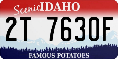 ID license plate 2T7630F