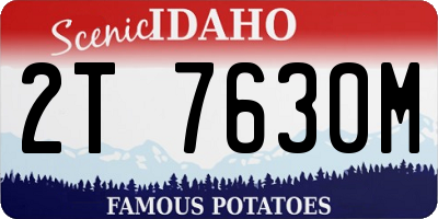 ID license plate 2T7630M