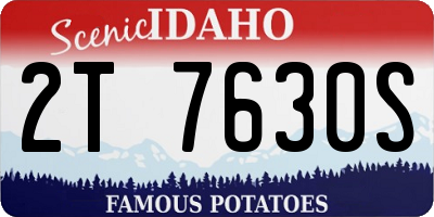 ID license plate 2T7630S
