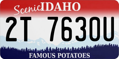 ID license plate 2T7630U
