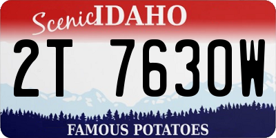 ID license plate 2T7630W