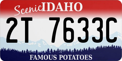 ID license plate 2T7633C