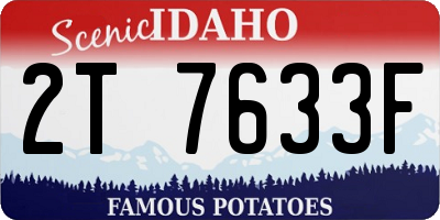 ID license plate 2T7633F