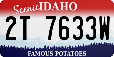 ID license plate 2T7633W