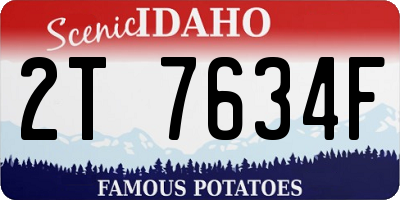 ID license plate 2T7634F