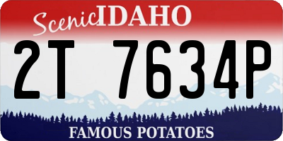 ID license plate 2T7634P