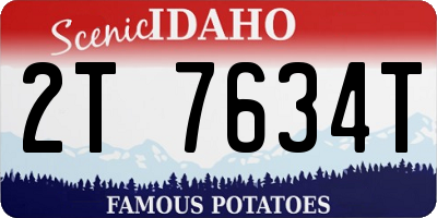 ID license plate 2T7634T