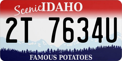 ID license plate 2T7634U