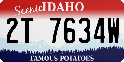 ID license plate 2T7634W