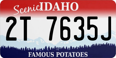 ID license plate 2T7635J