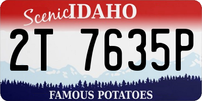 ID license plate 2T7635P