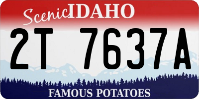 ID license plate 2T7637A
