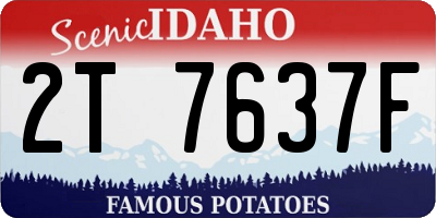 ID license plate 2T7637F