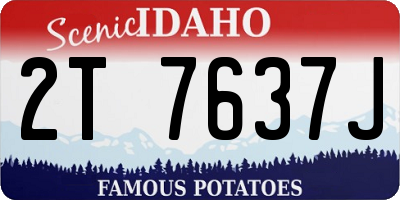 ID license plate 2T7637J