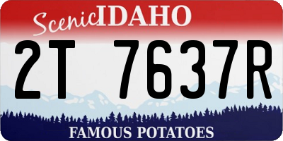 ID license plate 2T7637R