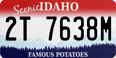 ID license plate 2T7638M