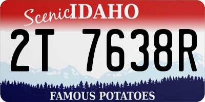 ID license plate 2T7638R