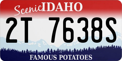 ID license plate 2T7638S