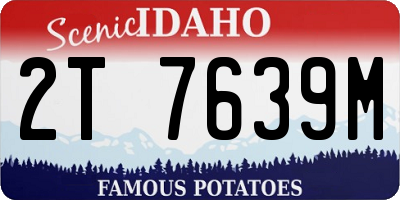 ID license plate 2T7639M