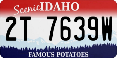 ID license plate 2T7639W