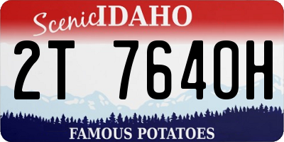 ID license plate 2T7640H