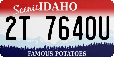 ID license plate 2T7640U