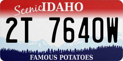 ID license plate 2T7640W
