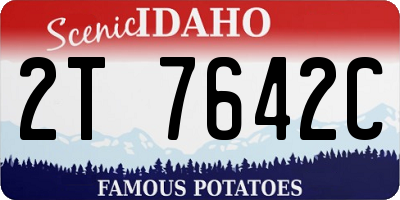 ID license plate 2T7642C