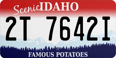 ID license plate 2T7642I