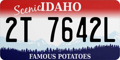 ID license plate 2T7642L