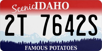 ID license plate 2T7642S