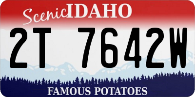 ID license plate 2T7642W