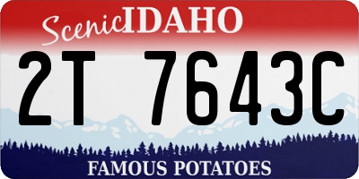 ID license plate 2T7643C