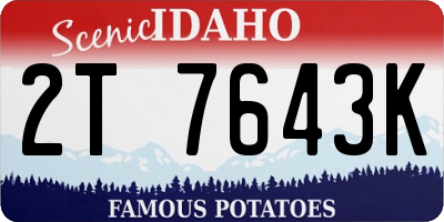 ID license plate 2T7643K