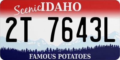 ID license plate 2T7643L