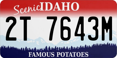ID license plate 2T7643M