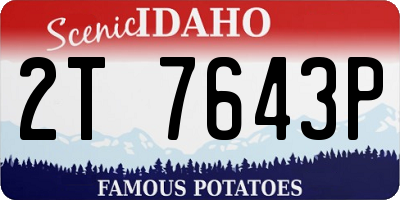 ID license plate 2T7643P