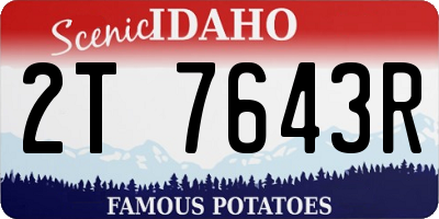 ID license plate 2T7643R