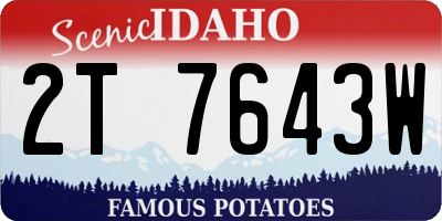 ID license plate 2T7643W