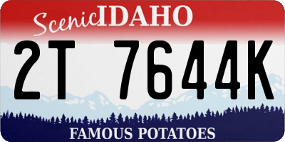 ID license plate 2T7644K
