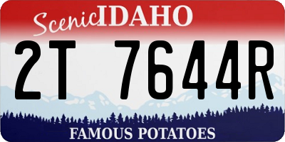 ID license plate 2T7644R