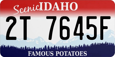 ID license plate 2T7645F