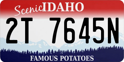 ID license plate 2T7645N