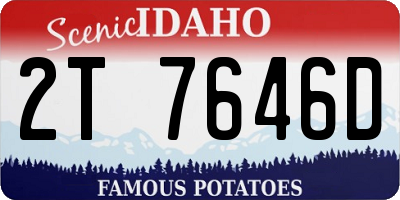 ID license plate 2T7646D
