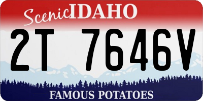 ID license plate 2T7646V