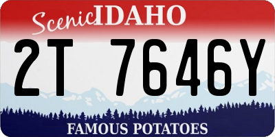 ID license plate 2T7646Y