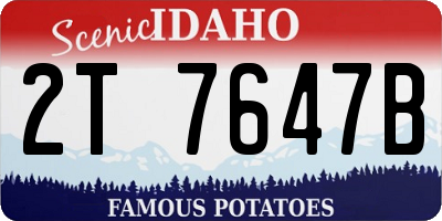 ID license plate 2T7647B