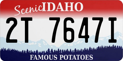 ID license plate 2T7647I