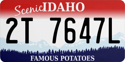 ID license plate 2T7647L