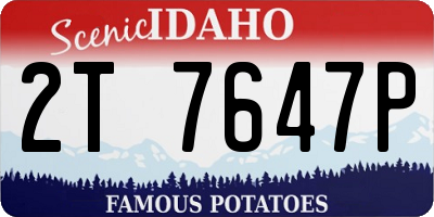 ID license plate 2T7647P